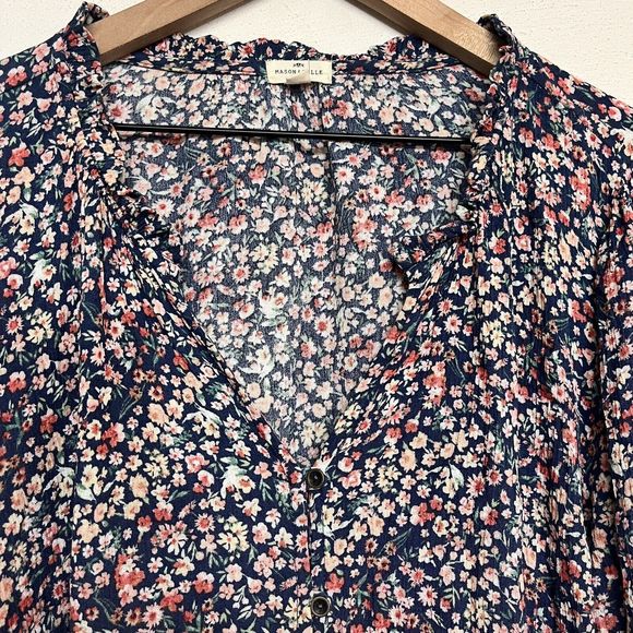 Mason & Belle Womens Floral Blouse Size 1X V-Neck Fall Autumn - Picture 4 of 7